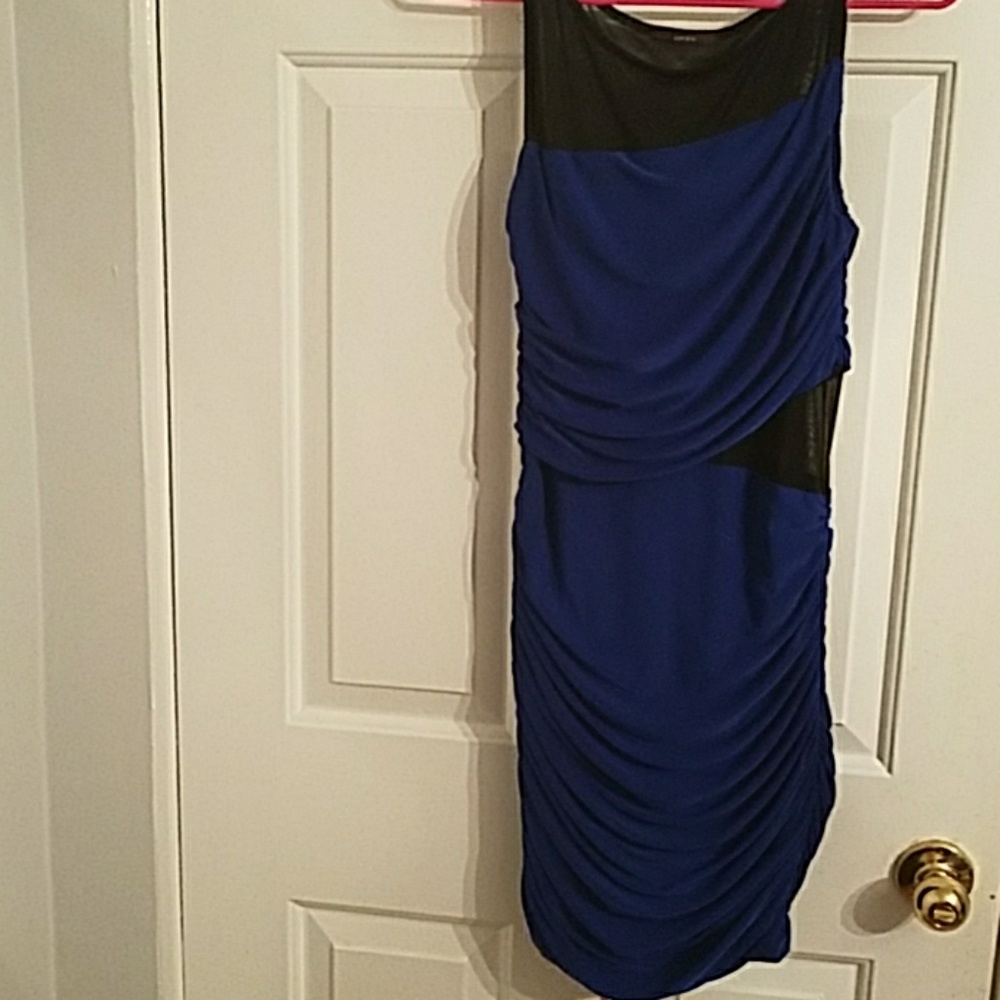 Royal blue bodycon club dress